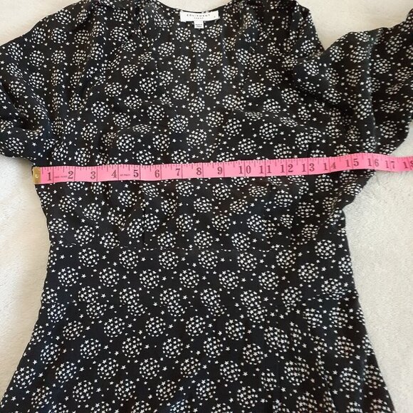 Equipment Femme Women's Size 2 Alexandria Black White Stars Silk Mini Dress - Picture 11 of 13